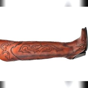 Dan Post Seductress Knee High Boots Womens size 9.5 Brown Heeled Western